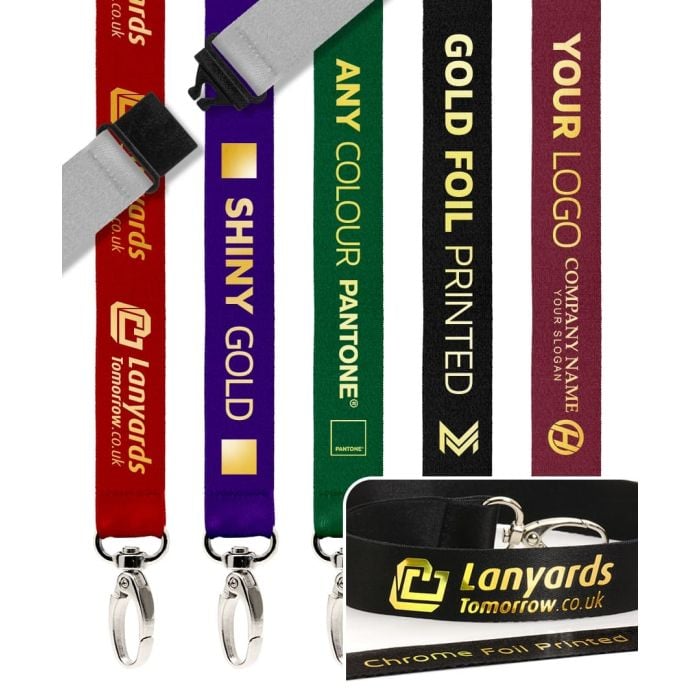 Gold Foil Print Custom Lanyard Luxury Personalised Lanyards