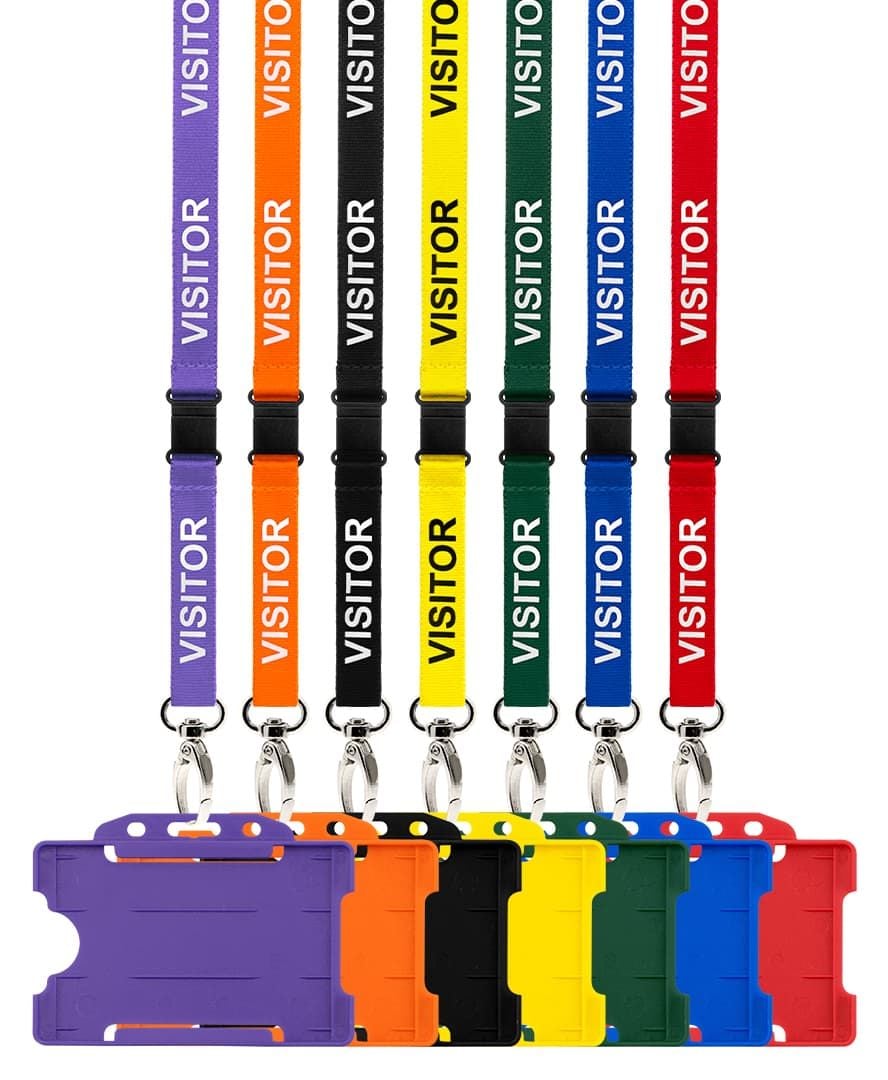 Pre Printed Visitor Breakaway Lanyard with Rigid ID Badge Holder