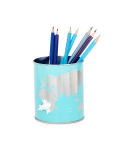 turquoise globe pen pots for desk