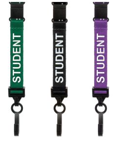 student lanyards purple and black