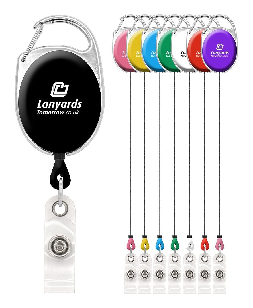 Personalised YoYo Retractable Badge Holder Carabiner Metal Custom