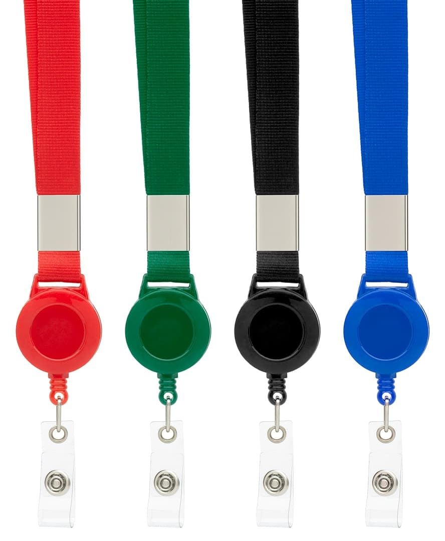 Plain Retractable Lanyards with Extendable Badge Reel Clip
