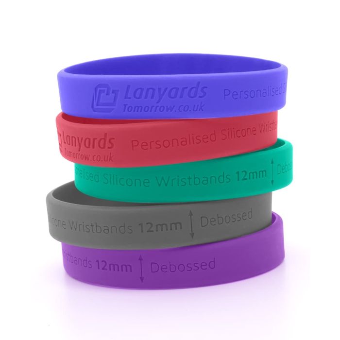 Personalised Silicone Rubber Wristbands Debossed Logo