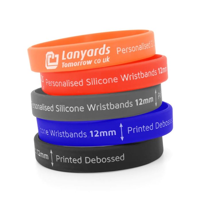 Personalised Silicone Wristbands Ink Filled Printed Debossed