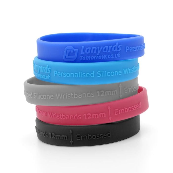 Personalised Silicone Rubber Wristbands Embossed Logo