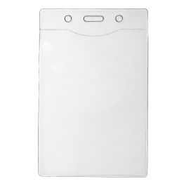 50x Show Clear Portrait ID Badge Card Plastic Pocket Holder Pouchs 109 x 69mm UK 